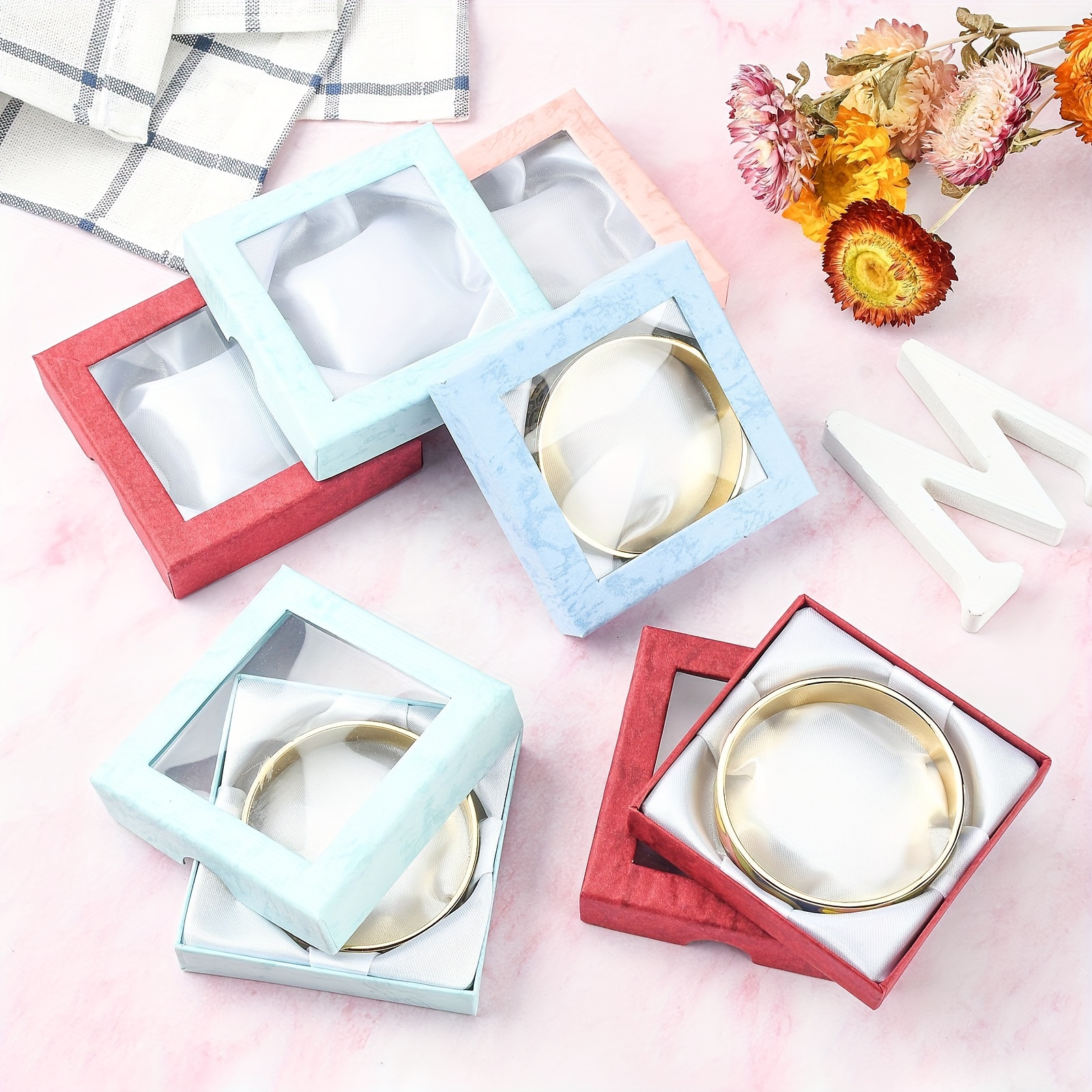 Valentine's Day Cardboard Bracelet Boxes, 12pcs Set